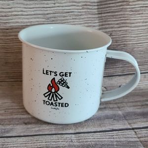 Snarky Tea Metal Camp Mug "Let's Get Toasted"